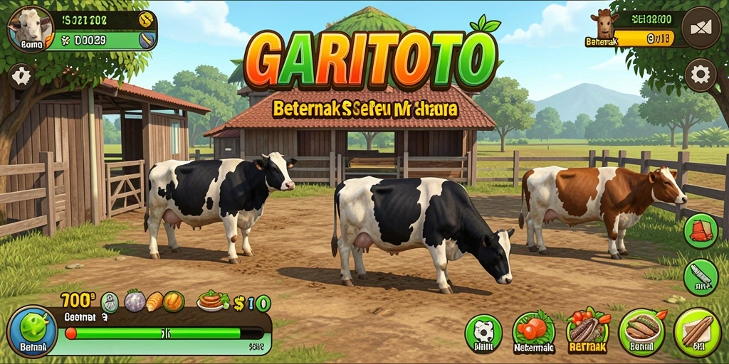 Tampilan antarmuka GARITOTO yang menarik dan fungsi beternak yang mudah.