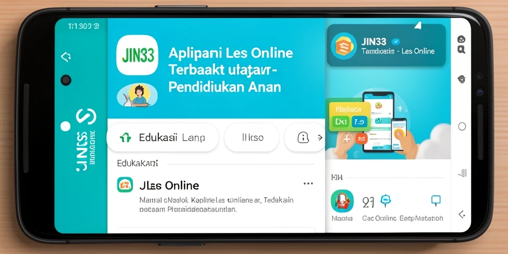 Tampilan antarmuka JIN33 yang modern dan fungsional untuk Les Online.