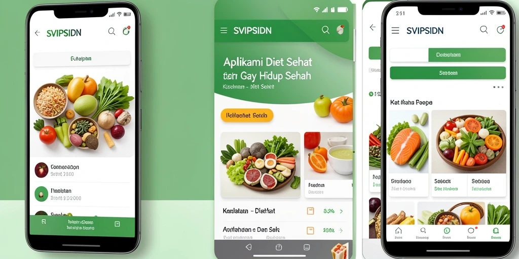 Antarmuka aplikasi SVIPSIDN untuk diet sehat yang intuitif.