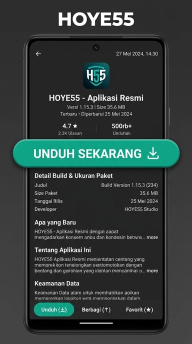 Tampilan halaman APK hoye55