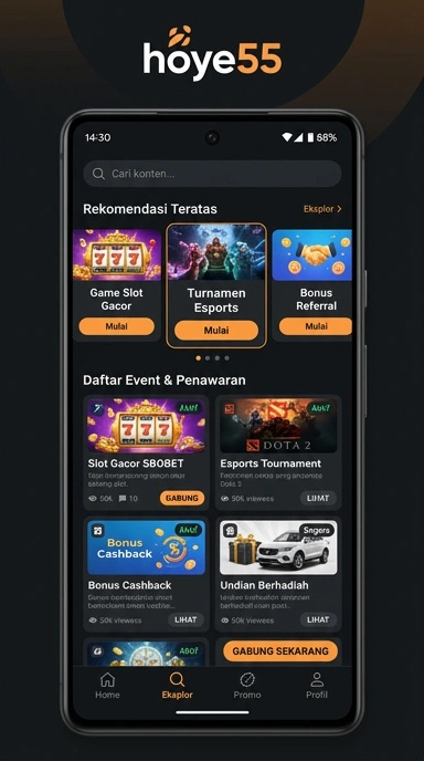 Tampilan katalog aplikasi hoye55