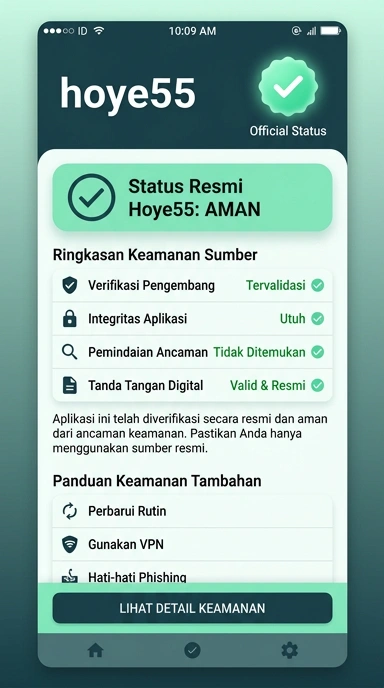 Tampilan kanal resmi hoye55